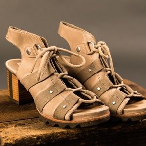 Sorel Addington Lace Up Sandal 7.5M Tan